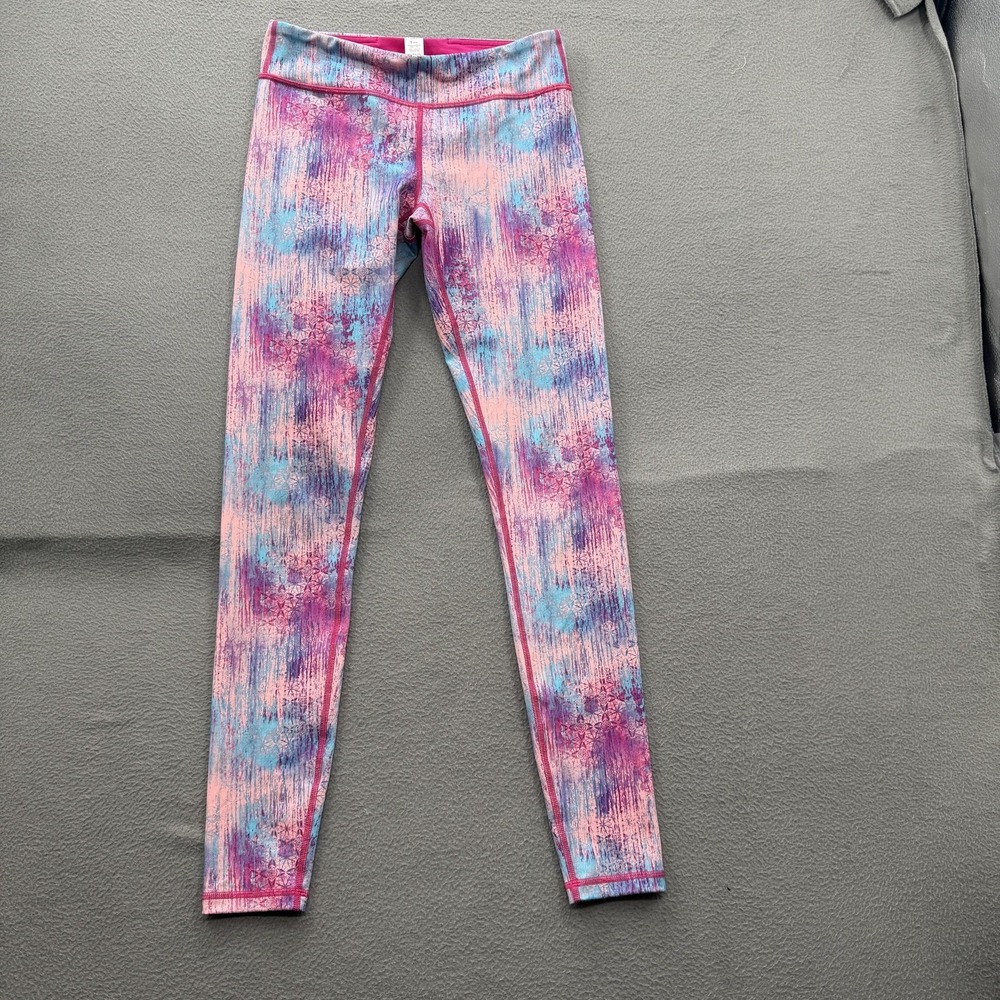 Ivivva Leggings Girls 14 Multicolor Geometric Ankle Elastic Waist Activewear